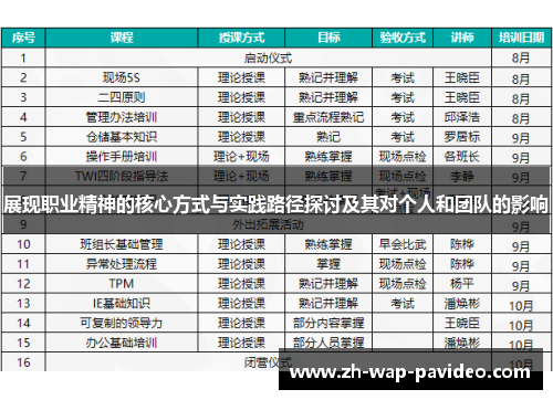 展现职业精神的核心方式与实践路径探讨及其对个人和团队的影响 展现职业精神的核心方式与实践路径探讨及其对个人和团队的影响